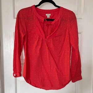 J. Crew Women's Red/Pink Blouse GUC